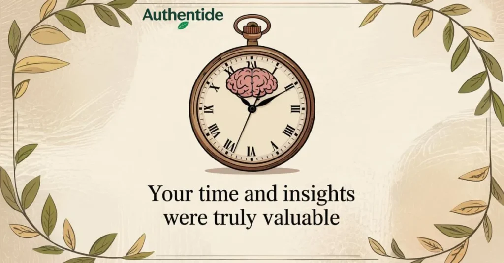 "Your time and insights were truly valuable"