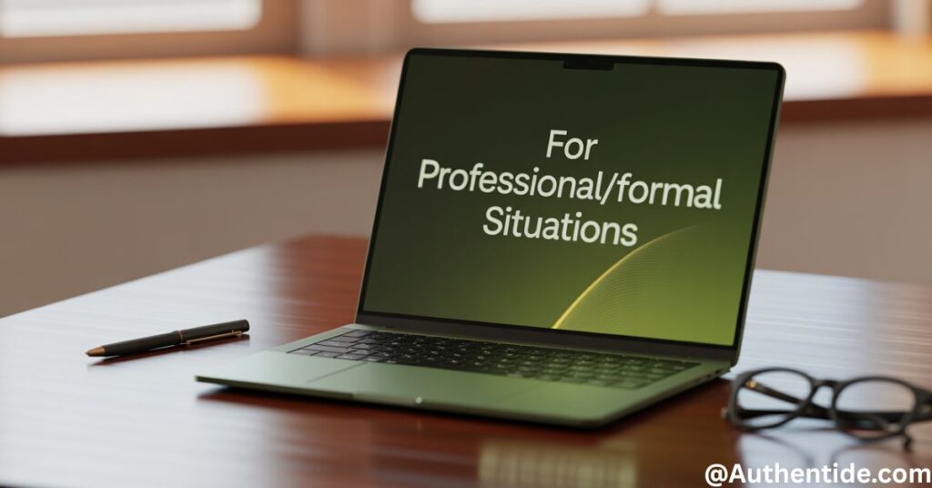For Professional/Formal Situations