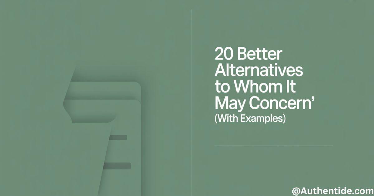 20 Better Alternatives to "To Whom it May Concern" (With Examples)