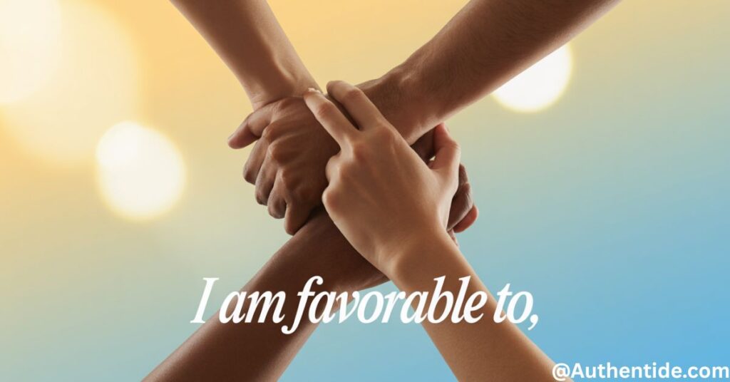  I am favorable to