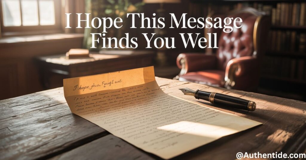  "I hope this message finds you well"