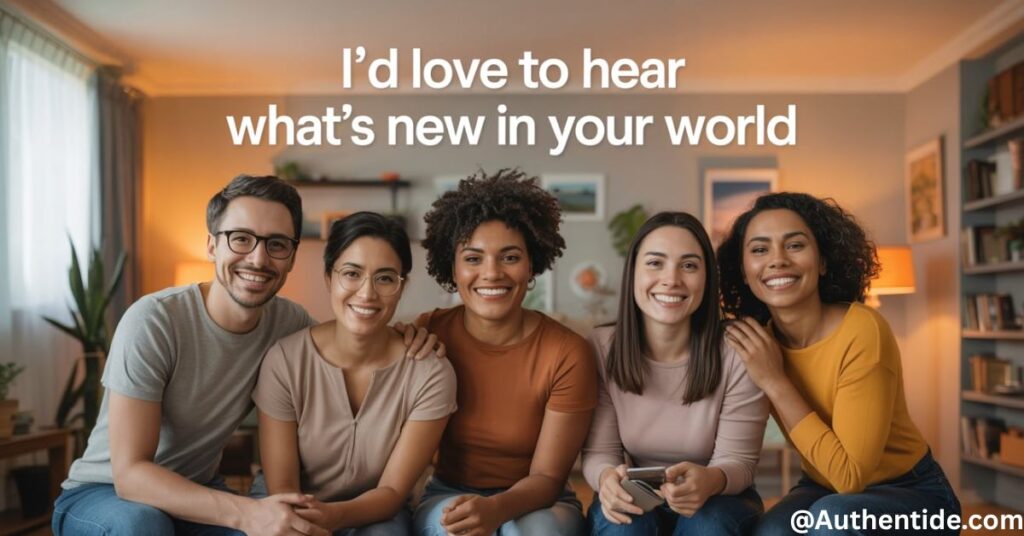 "I'd love to hear what's new in your world"