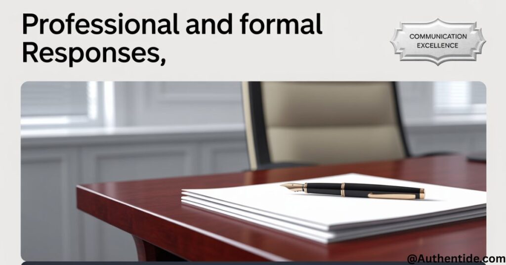 Professional and Formal Responses