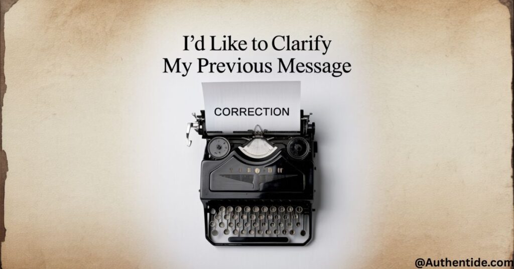 "I'd Like to Clarify My Previous Message"