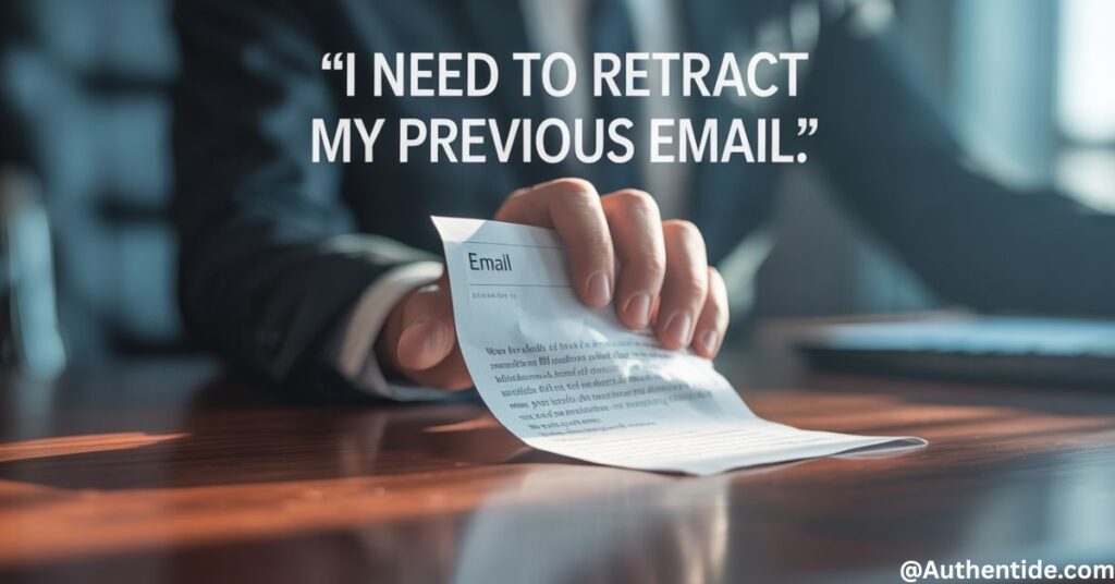 "I Need to Retract My Previous Email"