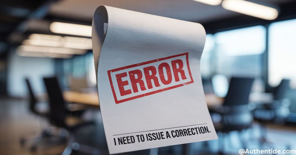 "I Need to Issue a Correction"