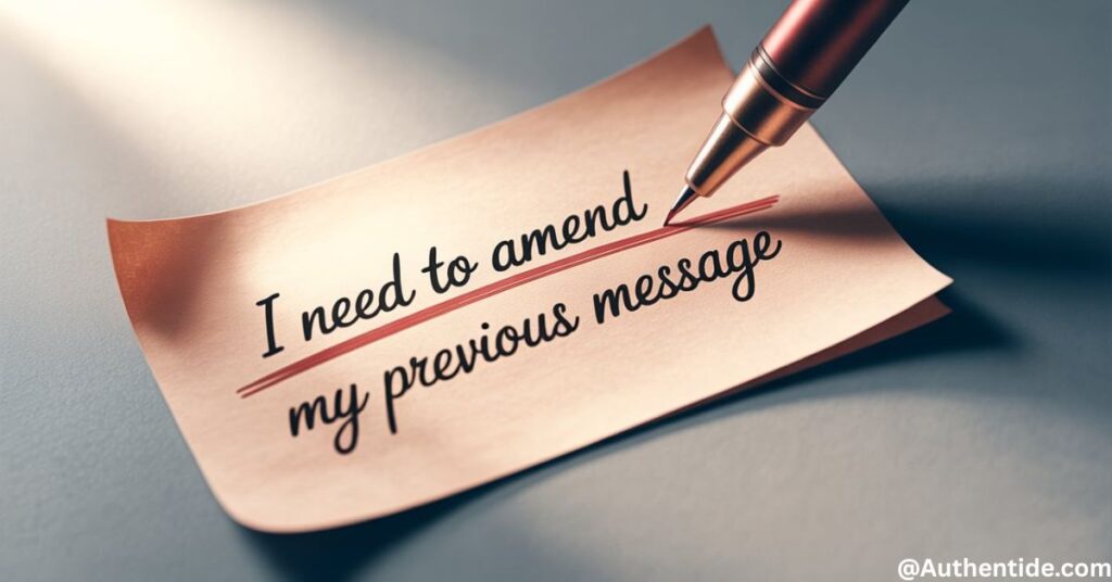 "I Need to Amend My Previous Message"