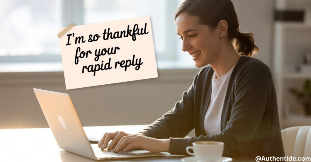 "I'm So Thankful for Your Rapid Reply"