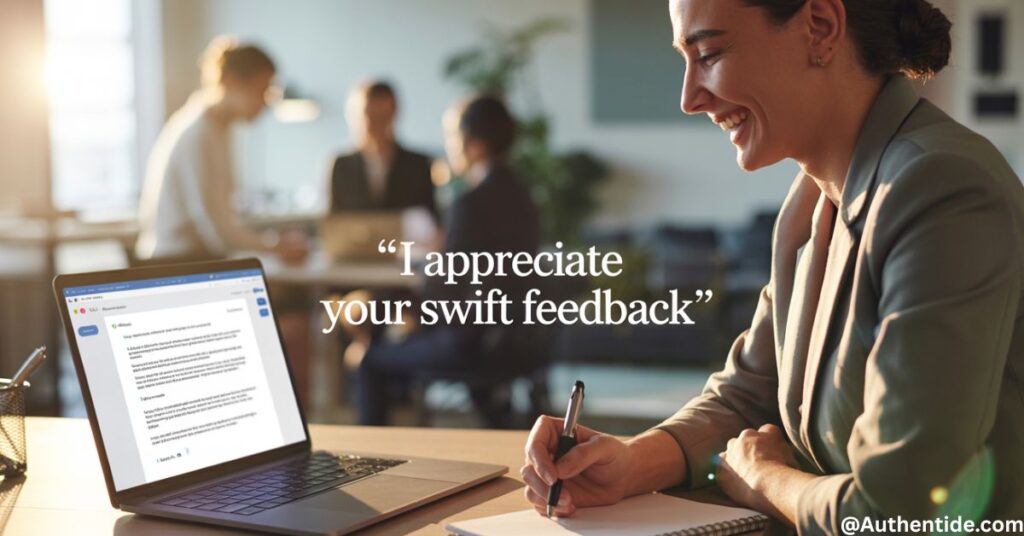 "I Appreciate Your Swift Feedback"