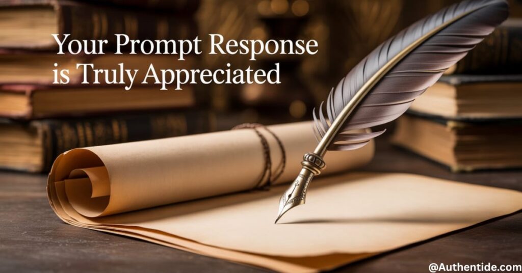 "Your Prompt Response is Truly Appreciated"