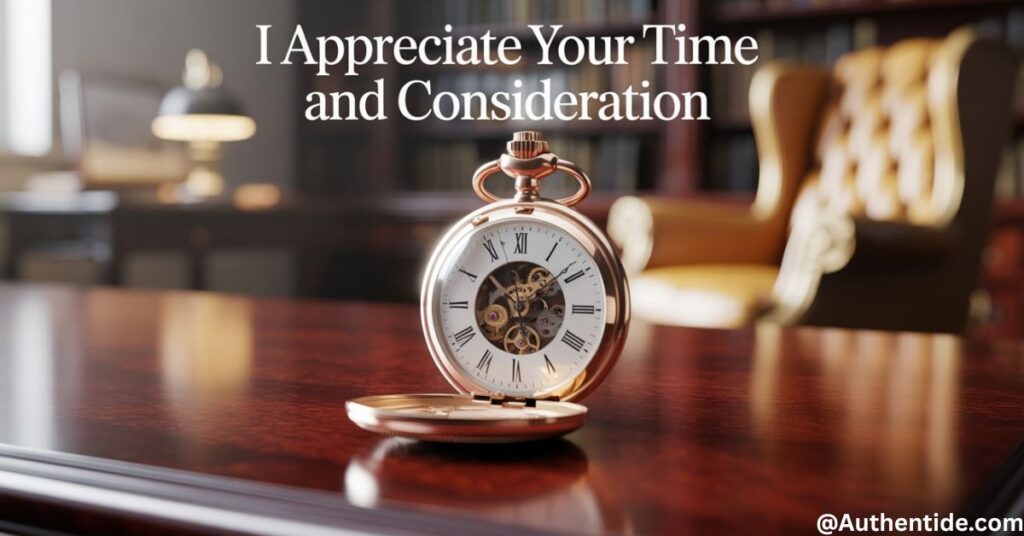 I Appreciate Your Time and Consideration