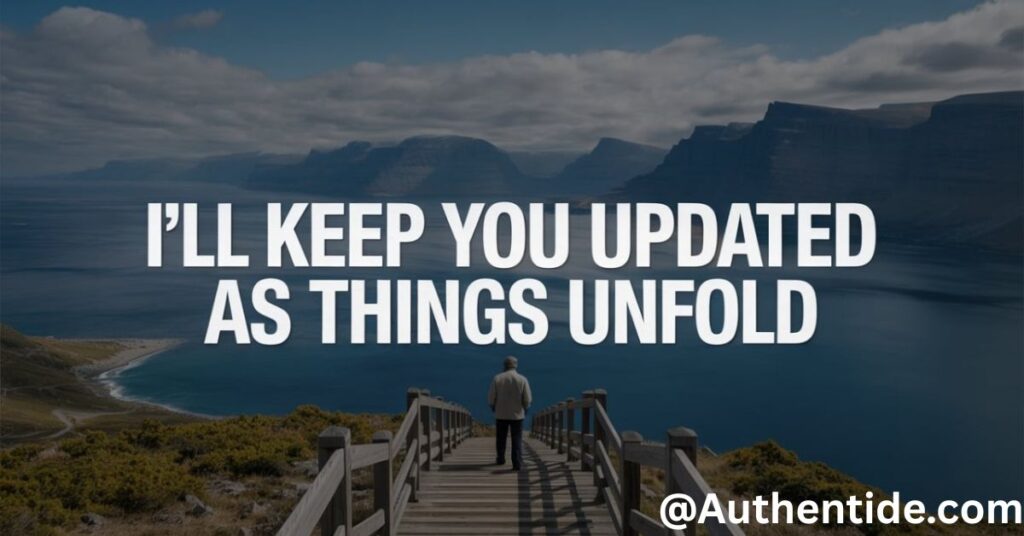 I’ll Keep You Updated as Things Unfold