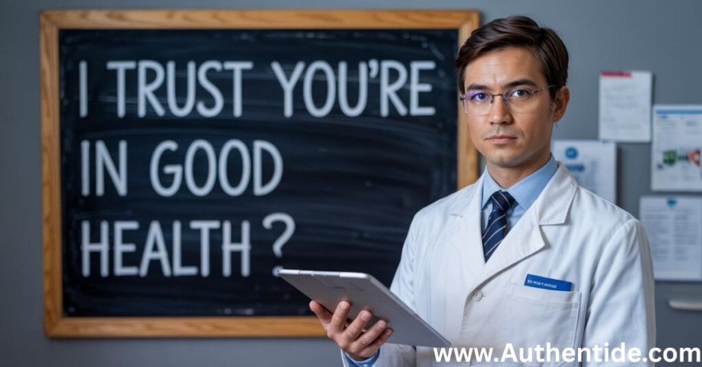 I trust you’re in good health
