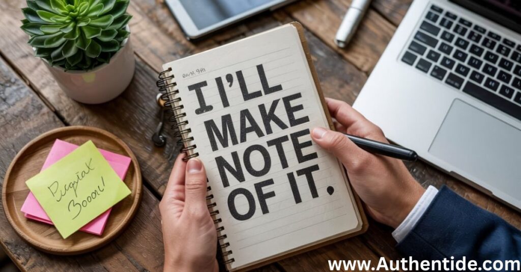 I’ll Make a Note of It
