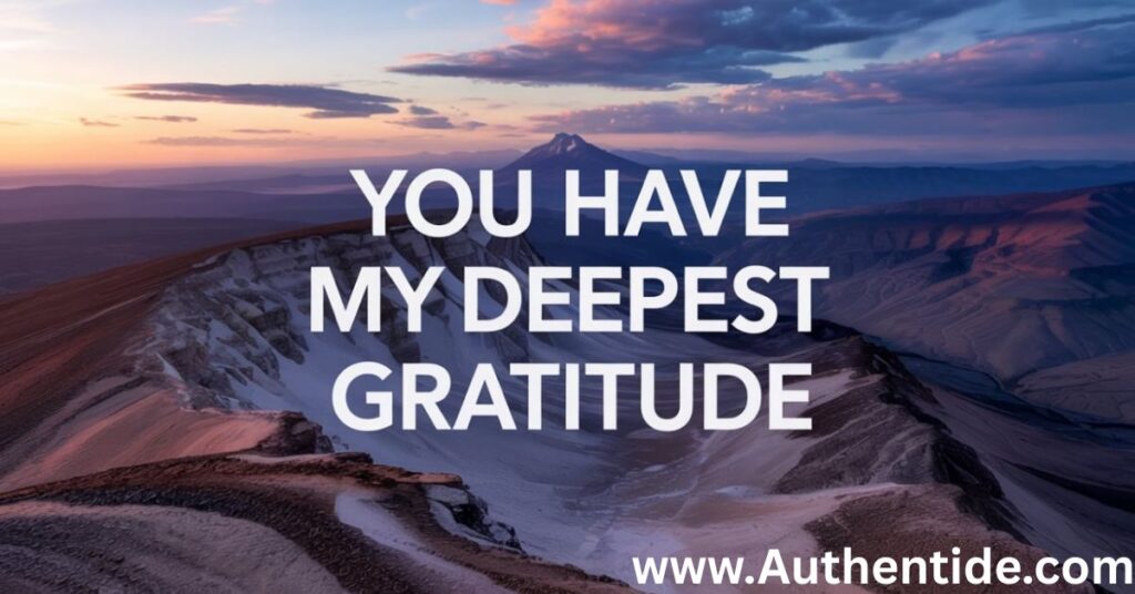 You Have My Deepest Gratitude
