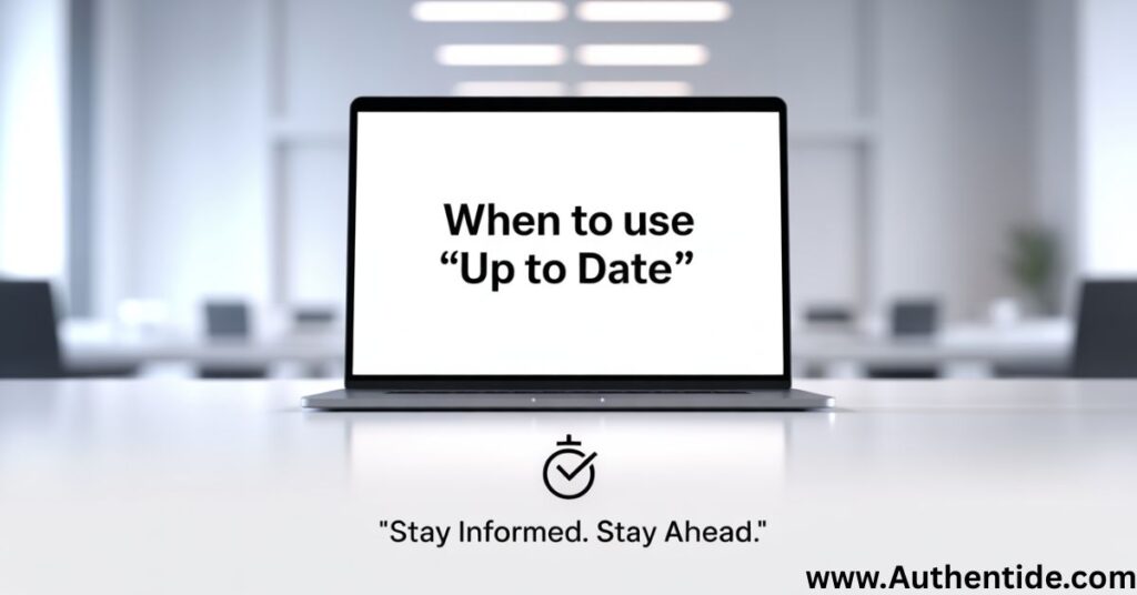 When to Use “Up to Date”