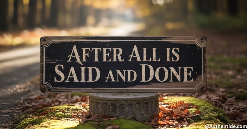 After all is said and done