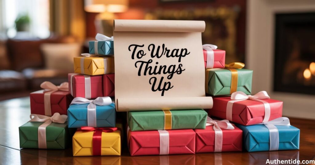 To wrap things up